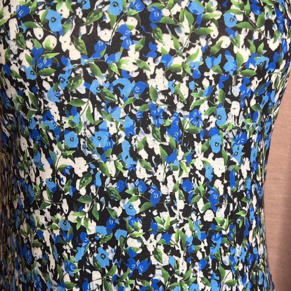 NWT Qeefan Women S Sleeveless Floral A-Line Dress Blue Green Loose Vacation - Picture 15 of 16